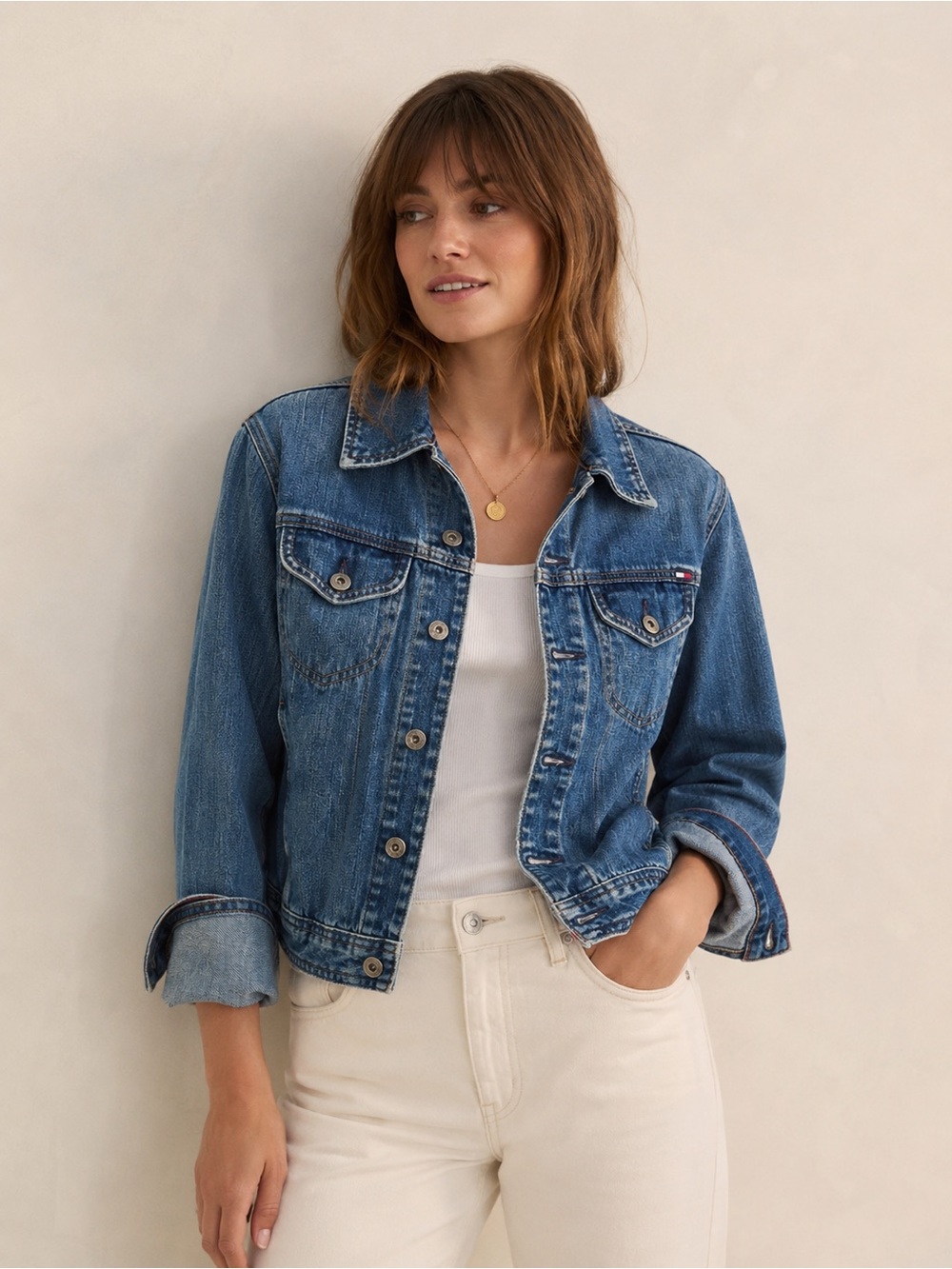 Tommy Hilfiger Medium Blue Denim Jean Jacket - Women's